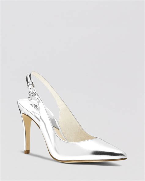 michael kors metallic slingback|Michael Kors slingback heels.